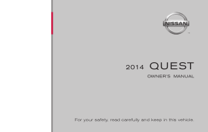 2014 Nissan QUEST Owner Manual